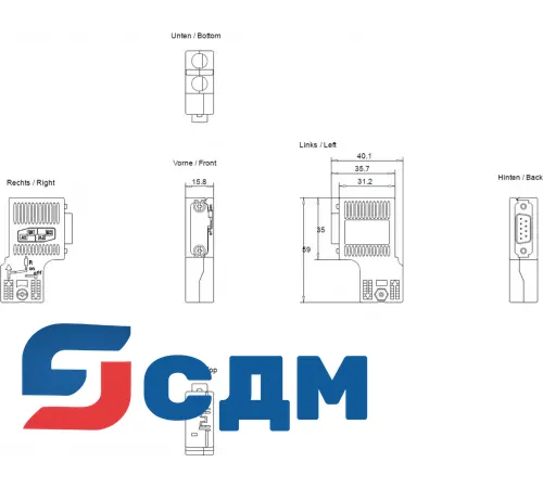 6ES7972-0BA52-0XA0 Коннектор к шине RS 485