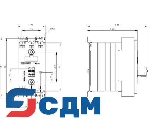 3RF2410-2AB45 3-фазный полупроводниковый контактор 3RF24