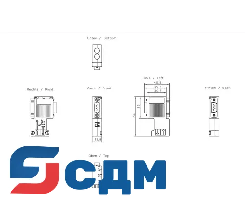 6ES7972-0BB12-0XA0 Коннектор к шине RS 485