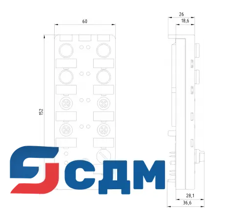 3RK2100-1CQ00-0AA3 Модуль дискретного ввода/вывода К60 с IP67