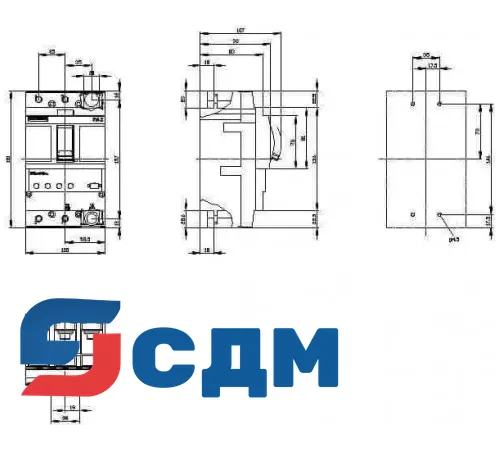 3VA2116-5HN32-0AA0 3VA автоматический выключатель в литом корпусе до 250 A, ETU, 400/690 В, до 150 кА