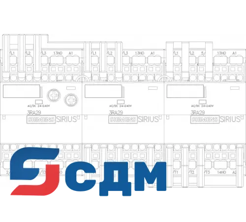 3RA2416-8XF31-2AB0 Контакторные сборки для пуска асинхронных двигателей переключением со звезды на треугольник SIRIUS 3RA24