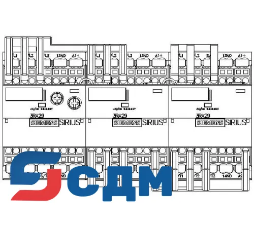 3RA2416-8XF31-2BB4 Контакторные сборки для пуска асинхронных двигателей переключением со звезды на треугольник SIRIUS 3RA24