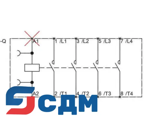 3RT1316-2AF00 Контактор 3RT13, 4-х полюсные (4 S), для коммутации оммической нагрузки (AC-1)