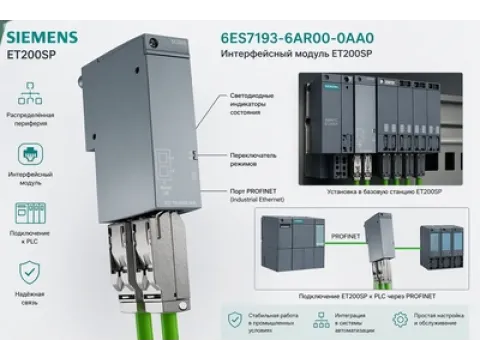6ES7193-6AR00-0AA0 Siemens — обзор интерфейсного модуля ET200SP