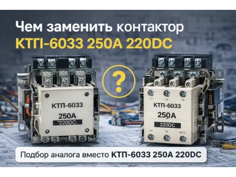 Чем заменить контактор КТП-6033 250А 220DC