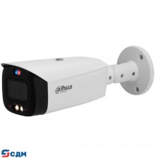 DAHUA DH-IPC-HFW3849T1P-AS-PV-0280B-S5 Уличная цилиндрическая IP-видеокамера TiOC с ИИ и активным сдерживанием 8Мп, 1/2.7” CMOS, объектив 2.8мм, видеоаналитика, ИК 30м, LED 30м, IP67
