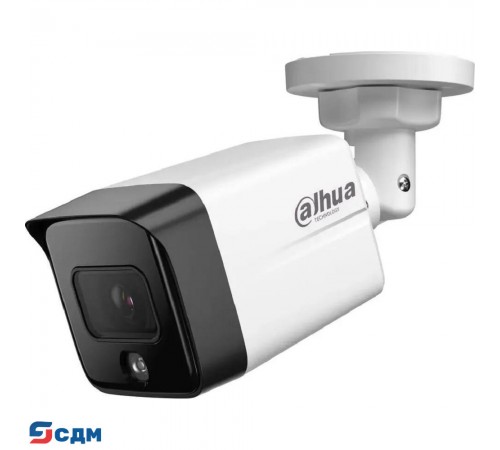 DAHUA DH-IPC-HFW1239TC1P-SA-IL-0360B-S6 Уличная цилиндрическая IP-видеокамера с ИК 30м и LED 30м 2Мп; 1/2.8” CMOS; объектив 3.6 мм; IP67; металл, пластик