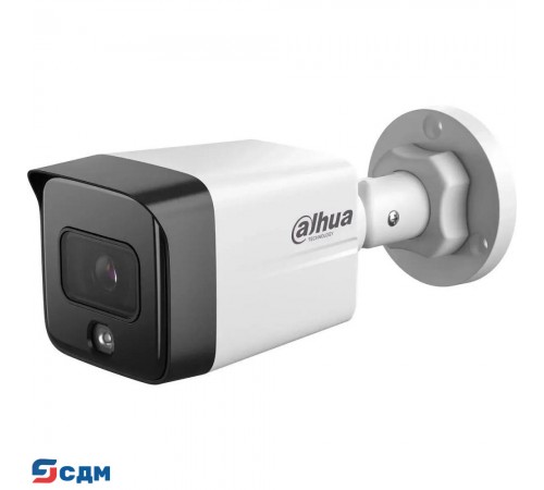 DAHUA DH-IPC-HFW1239TC1P-SA-IL-0360B-S6 Уличная цилиндрическая IP-видеокамера с ИК 30м и LED 30м 2Мп; 1/2.8” CMOS; объектив 3.6 мм; IP67; металл, пластик