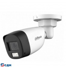 DAHUA DH-HAC-HFW1200CLP-IL-A-0280B-S6 Уличная цилиндрическая HDCVI-видеокамера с интеллектуальной двойной подсветкой 2Мп, объектив 2.8мм, ИК 20м, LED 20м, IP67, корпус: металл, быстрый монтаж