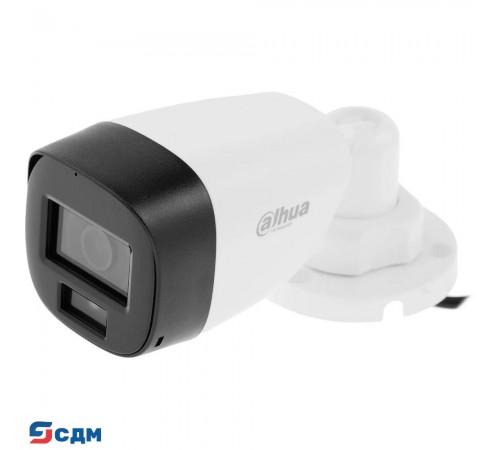DAHUA DH-HAC-HFW1200CLP-IL-A-0280B-S6 Уличная цилиндрическая HDCVI-видеокамера с интеллектуальной двойной подсветкой 2Мп, объектив 2.8мм, ИК 20м, LED 20м, IP67, корпус: металл, быстрый монтаж