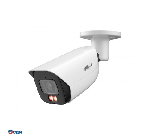 DAHUA DH-IPC-HFW3449EP-AS-IL-0280B Уличная цилиндрическая IP-видеокамера 4Мп, 1/2,9” CMOS, объектив 2.8мм, видеоаналитика,тревожные вх/вых: 1/1 , микрофон, ИК 50м, LED 50m, IP67, металл