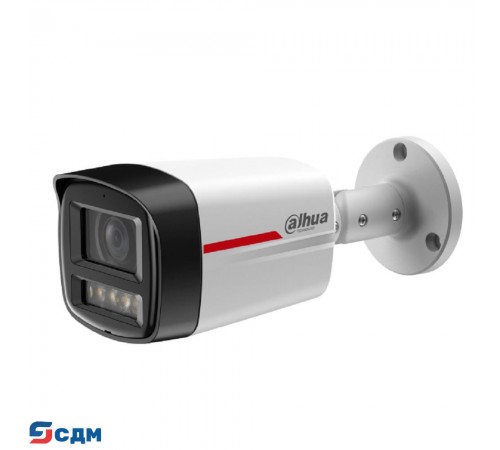 DAHUA DH-IPC-HFW2249TLP-S-LED-0360B-PRO Уличная цилиндрическая IP-видеокамера WizColor 2Мп, 1/2.9” CMOS, объектив 3.6мм, видеоаналитика, микрофон, LED 50м, IP67, металл