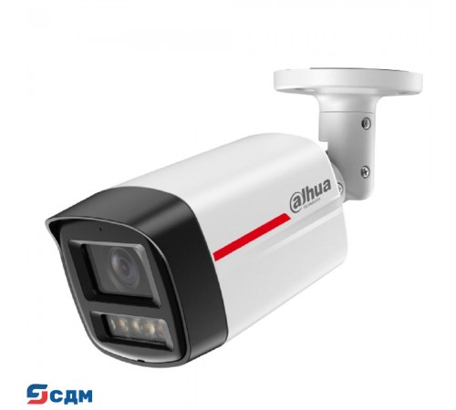 DAHUA DH-IPC-HFW2249TLP-S-LED-0360B-PRO Уличная цилиндрическая IP-видеокамера WizColor 2Мп, 1/2.9” CMOS, объектив 3.6мм, видеоаналитика, микрофон, LED 50м, IP67, металл