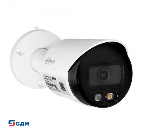 DAHUA DH-IPC-HFW2249SP-S-IL-0360B Уличная цилиндрическая IP-видеокамера SmartDualLight 2Мп, 1/2.8” CMOS, объектив 3.6мм, видеоаналитика, микрофон, ИК 30м, LED 30м, IP67, металл