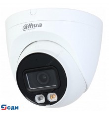 DAHUA DH-IPC-HDW2249TP-S-IL-0280B Уличная турельная IP-видеокамера SmartDualLight 2Мп, 1/2.8” CMOS, объектив 2.8мм, видеоаналитика, микрофон, ИК 30м, LED 30м, IP67, металл/пластик
