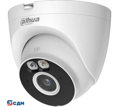 DAHUA DH-IPC-T5AP-IL-0280B Уличная купольная IP-видеокамера с ИК-подсветкой до 30м и LED-подсветкой до 30м и Wi-Fi 5Мп; 1/2.7” CMOS; 2.8мм IP67 металл, пластик