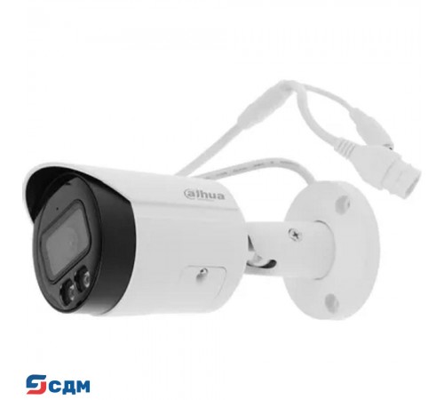 DAHUA DH-IPC-HFW2449SP-S-IL-0280B Уличная цилиндрическая IP-видеокамера SmartDualLight 4Мп, 1/2.9” CMOS, объектив 2.8мм, видеоаналитика, микрофон, ИК 30м, LED 30м, IP67, металл