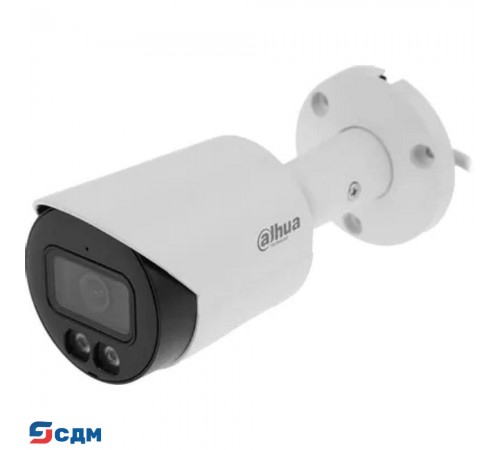 DAHUA DH-IPC-HFW2449SP-S-IL-0280B Уличная цилиндрическая IP-видеокамера SmartDualLight 4Мп, 1/2.9” CMOS, объектив 2.8мм, видеоаналитика, микрофон, ИК 30м, LED 30м, IP67, металл
