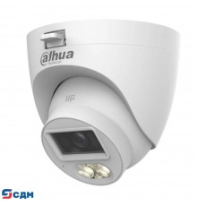 DAHUA DH-HAC-HDW1500CLQP-IL-A-0280B-S3 Уличная турельная HDCVI-видеокамера с интеллектуальной двойной подсветкой 5Мп, объектив 2.8мм, ИК 20м, LED 20м, IP67, корпус: пластик, быстрый монтаж