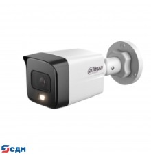 DAHUA DH-IPC-HFW1239TC1P-SA-IL-0280B-S6 Уличная цилиндрическая IP-видеокамера с ИК 30м и LED 30м 2Мп; 1/2.8” CMOS; объектив 2.8мм обнаружение людей; IP67; металл, пластик