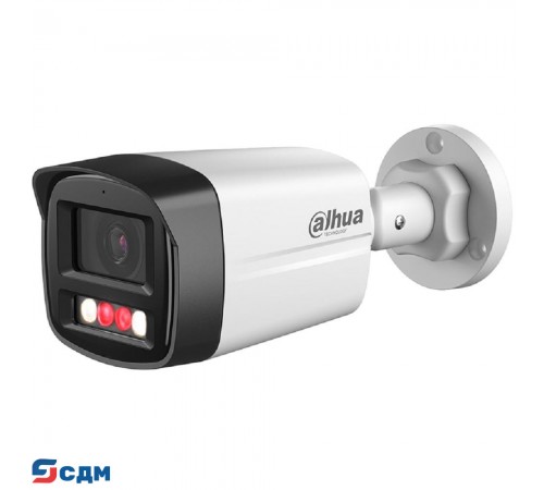 DAHUA DH-IPC-HFW1239TL1P-A-IL-0280B Уличная цилиндрическая IP-видеокамера SmartDualLight 2Мп; 1/2.8” CMOS; объектив 2.8мм; обнаружение людей, микрофон, ИК 30м, LED 20м, IP67, металл/пластик