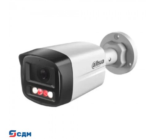 DAHUA DH-IPC-HFW1439TL1P-A-IL-0360B Уличная цилиндрическая IP-видеокамера SmartDualLight 4Мп, 1/2.9” CMOS, объектив 3.6мм, обнаружение людей, микрофон, ИК 30м, LED 20м, IP67, металл/пластик