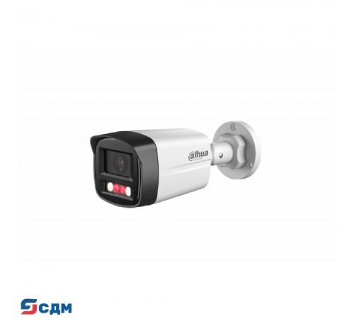 DAHUA DH-IPC-HFW1439TL1P-A-IL-0360B Уличная цилиндрическая IP-видеокамера SmartDualLight 4Мп, 1/2.9” CMOS, объектив 3.6мм, обнаружение людей, микрофон, ИК 30м, LED 20м, IP67, металл/пластик