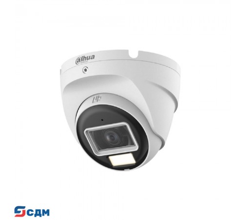 DAHUA DH-HAC-T1A21P-U-IL-0280B Купольная HDCVI-видеокамера 2Мп; CMOS; объектив 2.8мм; ИК 25м, Led 20м; пластик