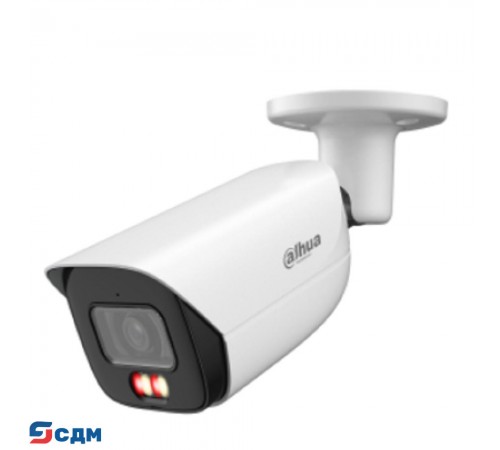 DAHUA DH-IPC-HFW3449EP-AS-IL-0600B Уличная цилиндрическая IP-видеокамера 4Мп, 1/2,9” CMOS, объектив 6.0мм, видеоаналитика,тревожные вх/вых: 1/1 , микрофон, ИК 50м, LED 50m, IP67, металл
