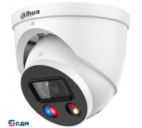 DAHUA DH-IPC-HDW3849HP-AS-PV-0280B-S5 Уличная купольная IP-видеокамера TiOC с ИИ и активным сдерживанием 8Мп; 1/2.7” CMOS; объектив 2.8мм, видеоаналитика, ИК 30м, LED 30м, IP67, металл