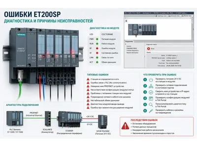 Ошибки ET200SP Siemens — диагностика и причины неисправностей