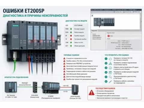 Ошибки ET200SP Siemens — диагностика и причины неисправностей