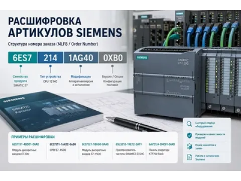 Расшифровка артикулов Siemens: структура номеров, MLFB и обозначения оборудования