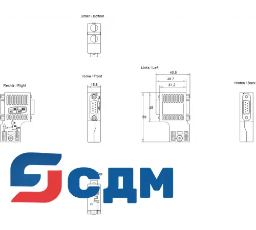 6ES7972-0BB52-0XA0 Коннектор к шине RS 485