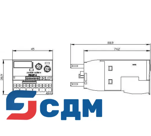 3RA2814-2AW10 Блоки вспомогательных контактов с выдержкой времени