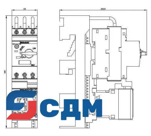 3RA2110-0FD15-1BB4 3RA21 для монтажа на адаптер сборных шин с межосевым расстоянием 60 мм