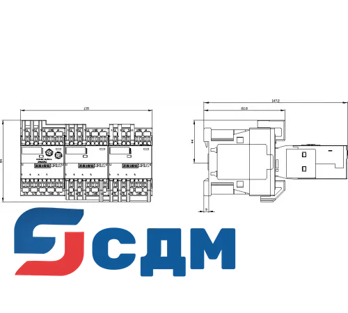 3RA2416-8XF31-2AF0 Контакторные сборки для пуска асинхронных двигателей переключением со звезды на треугольник SIRIUS 3RA24