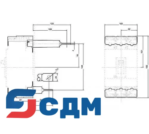 3VL9200-4RK00 Заднее присоединение