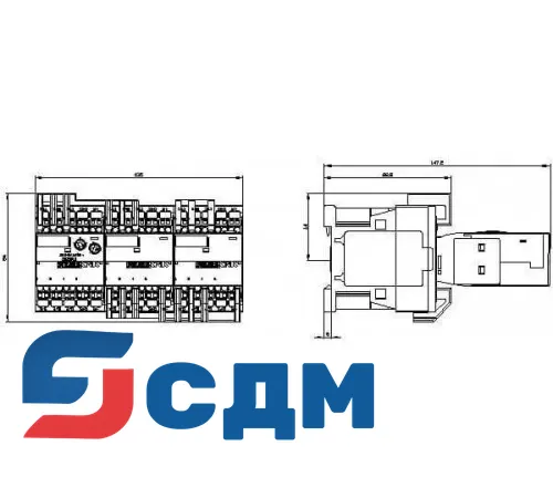 3RA2416-8XF31-2BB4 Контакторные сборки для пуска асинхронных двигателей переключением со звезды на треугольник SIRIUS 3RA24