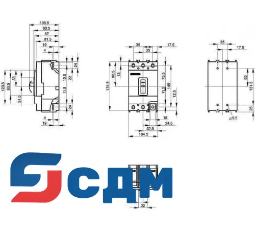 3VL3125-3KE30-.... автоматический выключатель 3 полюсный