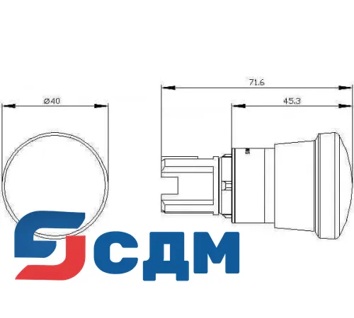 3SU1050-1HA20-0AA0 Кнопка грибовидная АВАРИЙНОЙ ОСТАНОВКИ
