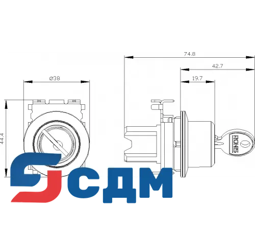 3SU1060-4LC01-0AA0 Выключатель с ключом