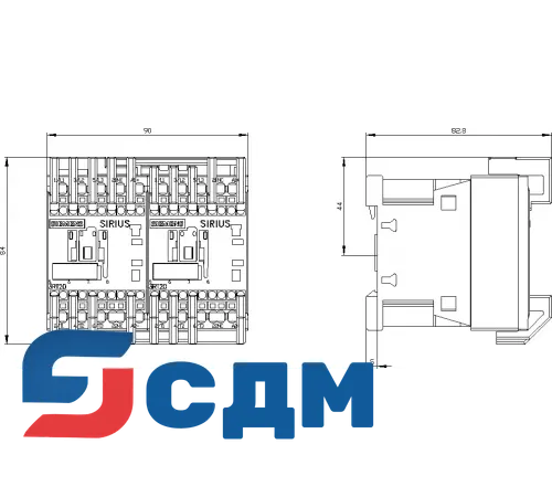 3RA2315-8XB30-2BW4 Реверсивные контакторные сборки SIRIUS 3RA23