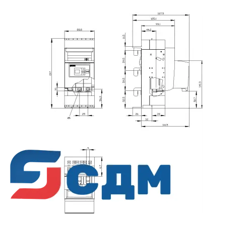 3NP1123-1BC23 Для сборных шин с межосевым расстоянием 60 мм