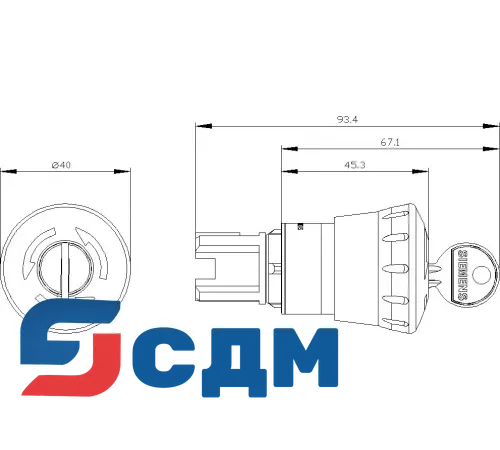 3SU1050-1HH20-0AA0 Кнопка грибовидная АВАРИЙНОЙ ОСТАНОВКИ