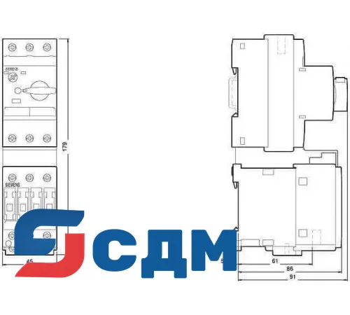 3RA1120-1HA24-0AP0 Сборка прямого пуска SIRIUS для крепления на рейке и монтажной плате