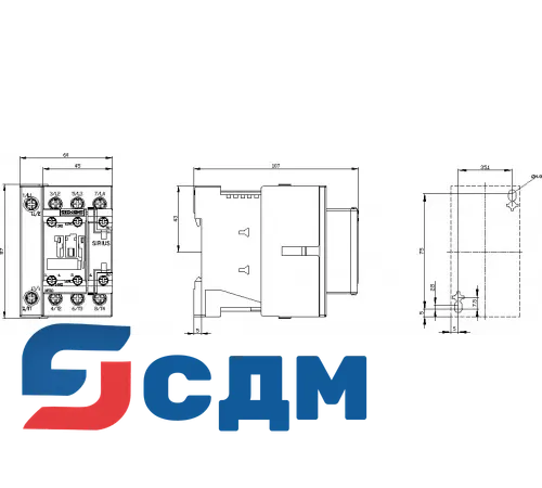 3RT2326-1BM40 Контактор для омических нагрузок SIRIUS 3RT23 (AC-1), 4-p., 4S, 18 ... 50 A