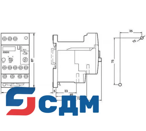 Siemens 3RU1116-0GB1 Тепловые реле перегрузки