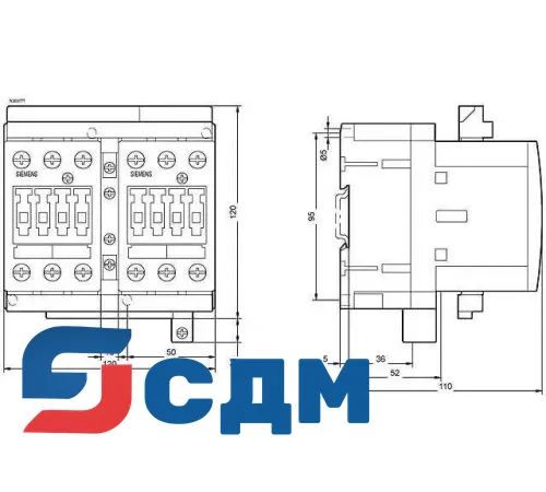 3RA1334-8XB30-1AK6 Фидерная комбинация 3RA1 для коммутации двигателей SIRIUS